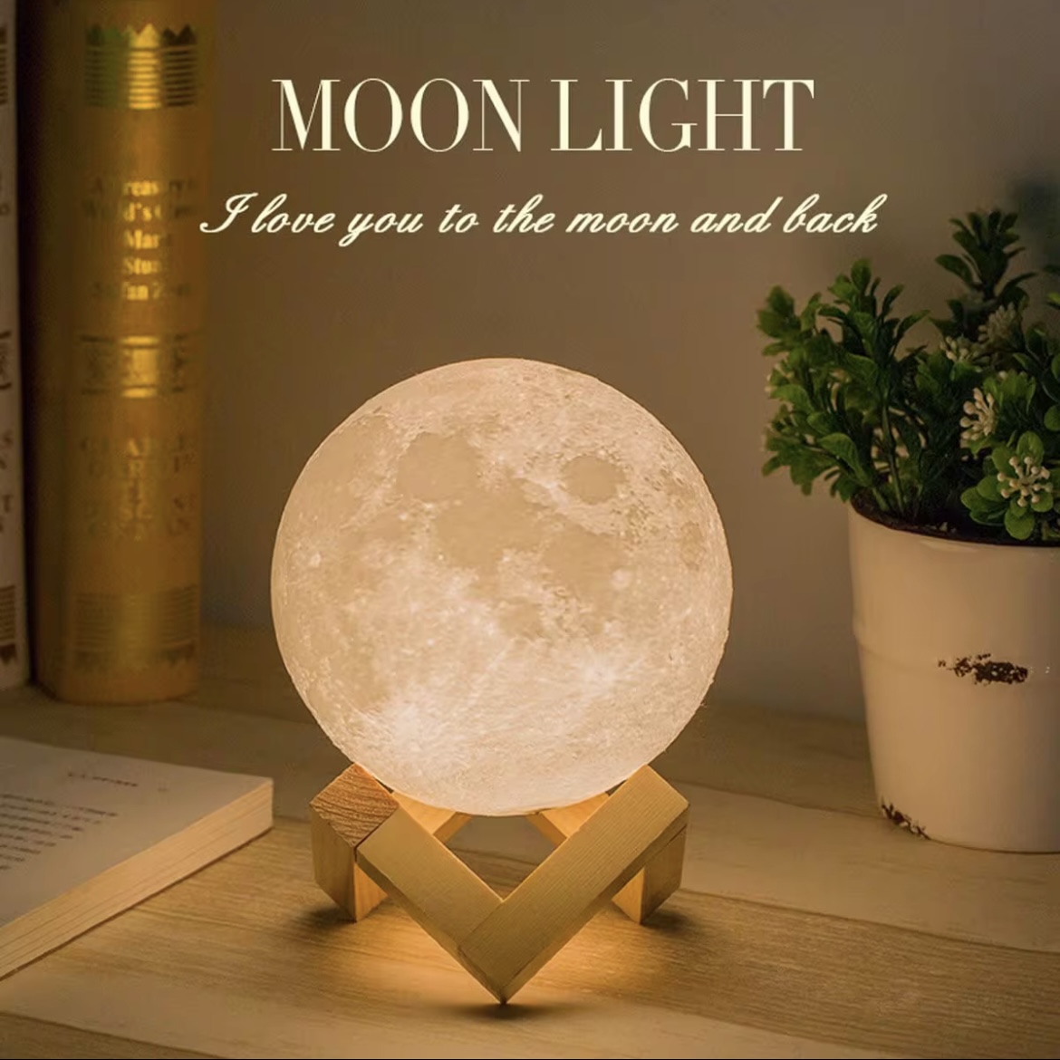 Lampe Lune 3D Led Lampe de Chevet sans fil